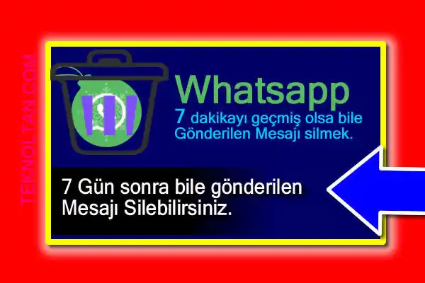 whatsapp gönderilen mesajı silmek